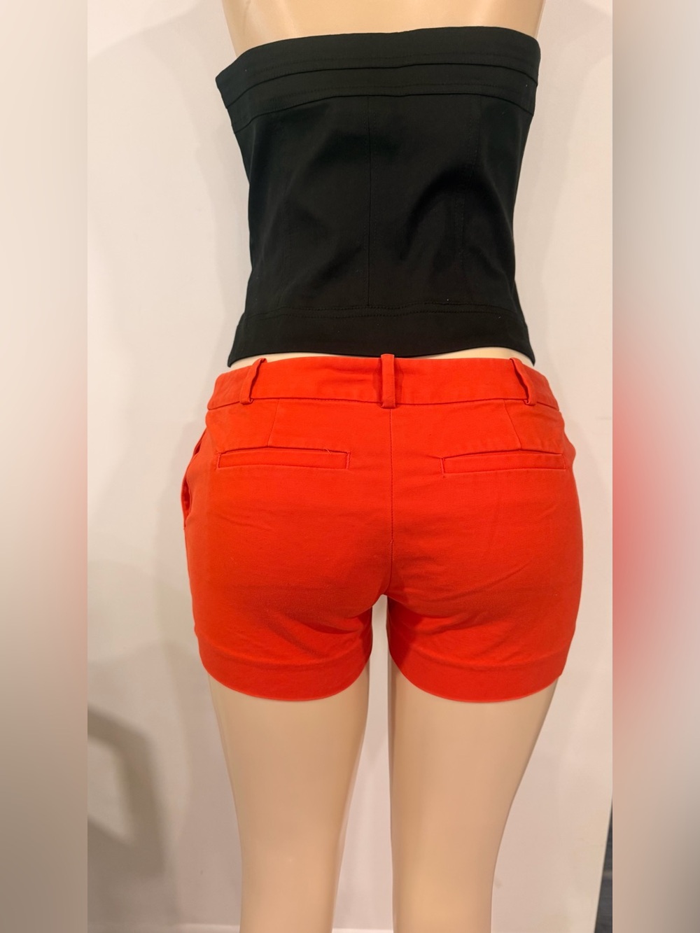 Michael Kors Bright Red Tailored Cotton Blend Shorts Y2K